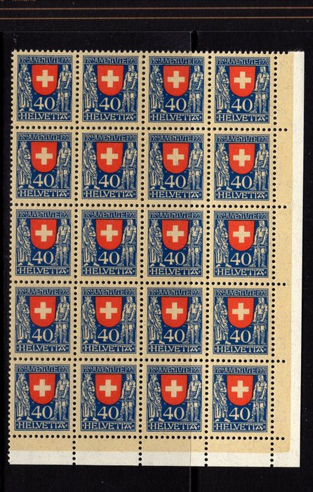 Schweiz 1921 - Pro Juventute kantonale og nationale våbenskjolde 1921 - Unificato 185 187