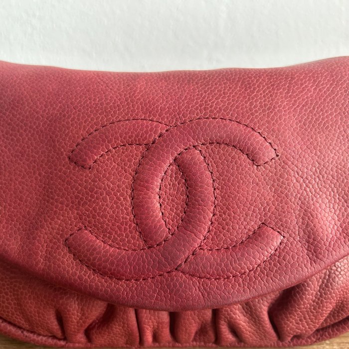 Chanel - Crossbody Half Moon Flap Dark Red Caviar Leather - Crossbody-taske