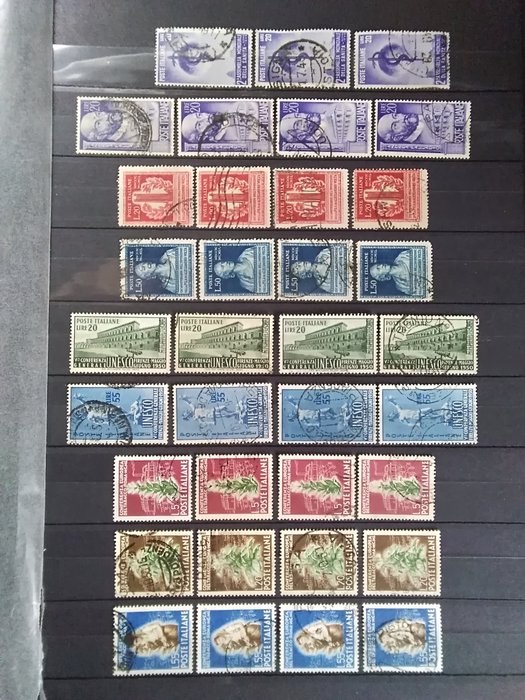 Italien 1947/1952 - Italien Republik 1947/1952 udvalg af serier og stykker fra perioden brugt Sassone euro 1800 - Sassone 2022