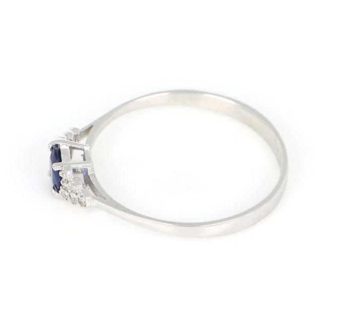 Ingen mindstepris - Ring - 18 kraat Hvidguld -  0.25ct. tw. Safir - Diamant