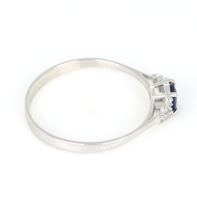 Ingen mindstepris - Ring - 18 kraat Hvidguld -  0.25ct. tw. Safir - Diamant