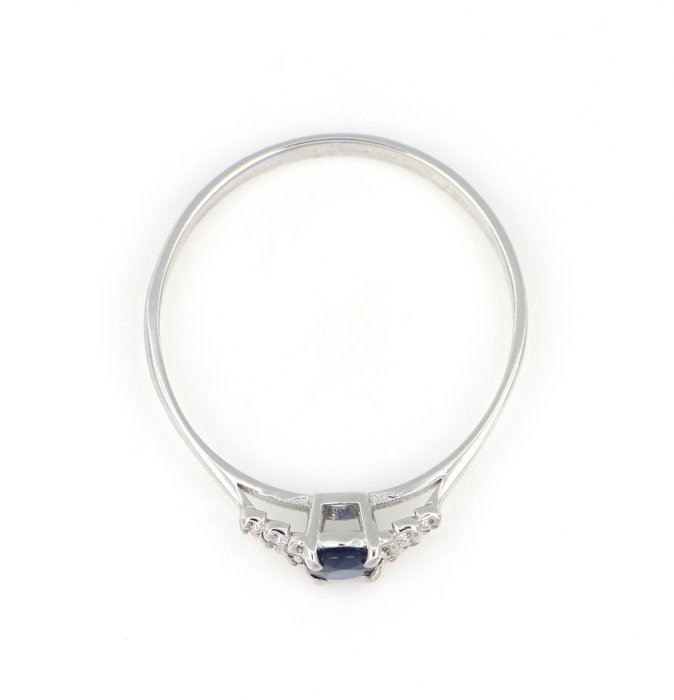 Ingen mindstepris - Ring - 18 kraat Hvidguld -  0.25ct. tw. Safir - Diamant