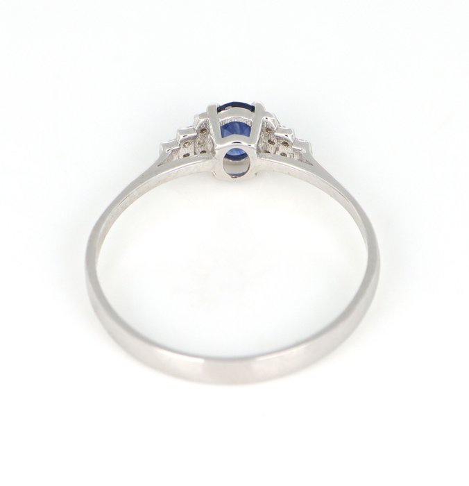 Ingen mindstepris - Ring - 18 kraat Hvidguld -  0.25ct. tw. Safir - Diamant