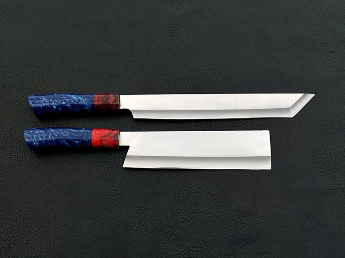 Køkkenkniv - japansk professionel Kiritsuke , Usuba , Kniv med sort harpiksark. - Asien