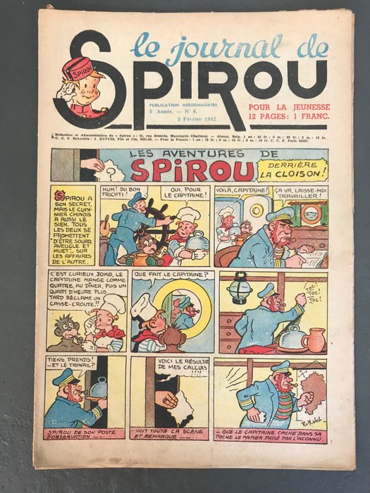 Spirou (magazine) N°6 au N°18 - 13 Magasiner - Første udgave - 1942