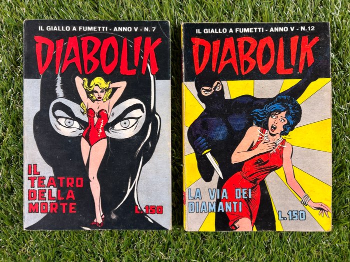 Diabolik nn 7, 12/14, 17, 19, 20, 23, 24, 26 - anno V - 10 Album, Comic - Første udgave - 1967