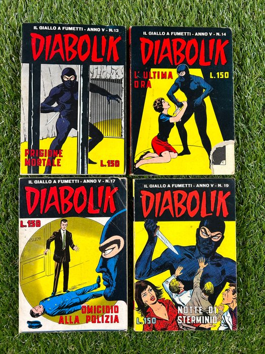 Diabolik nn 7, 12/14, 17, 19, 20, 23, 24, 26 - anno V - 10 Album, Comic - Første udgave - 1967