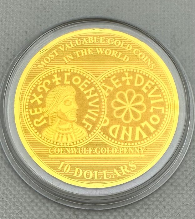 Salomonøerne. 10 Dollars 2018 Coenwulf Gold Penny, 1/100 Oz (.999) Prooflike  (Ingen mindstepris)