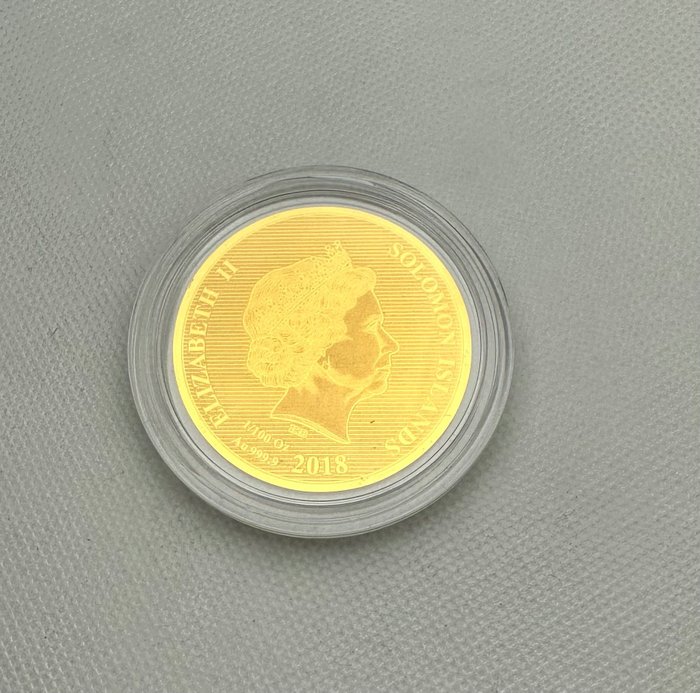 Salomonøerne. 10 Dollars 2018 Coenwulf Gold Penny, 1/100 Oz (.999) Prooflike  (Ingen mindstepris)