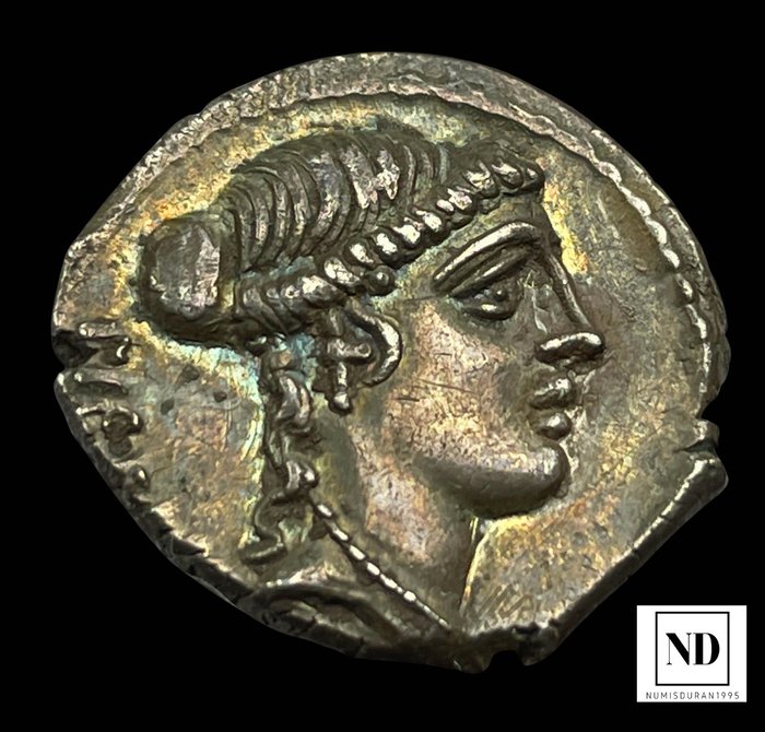 Romerska republiken Albinus Bruti F 48 BC Denarius