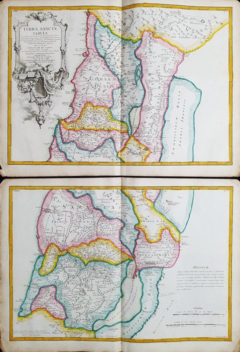 Asia Minore - [Lot of 2] - Lilleasien, Israel, Palæstina, Jerusalem, Mellemøsten; G. Rizzi Zannoni / Janvier / Lattre - [LOT of 2] - Terrae Sanctae Tabula - 1761-1780