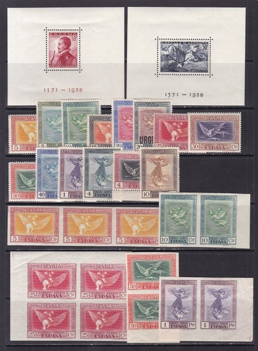 Spanien 1930/1938 - Serie sæt - Edifil 862/863 , 517/530 y Variedades