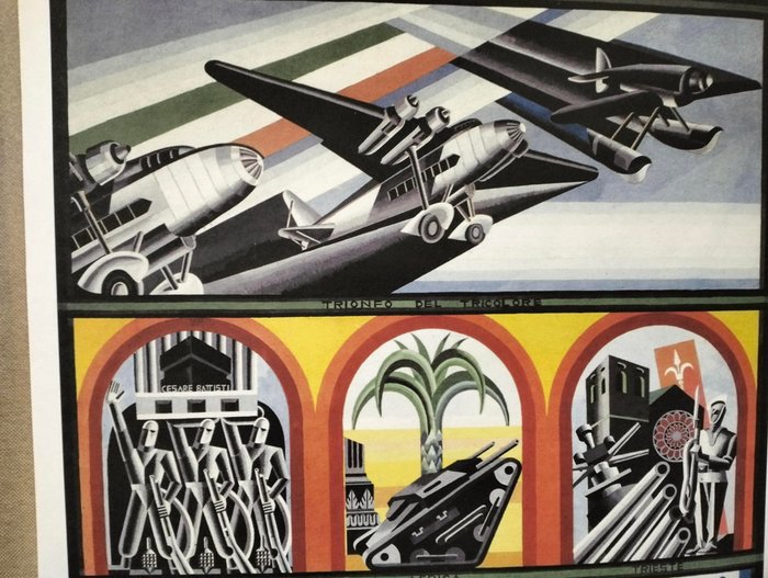 Fortunato Depero - Futurismo bozzetto nuova stazione Reggio Emilia - 1960‹erne