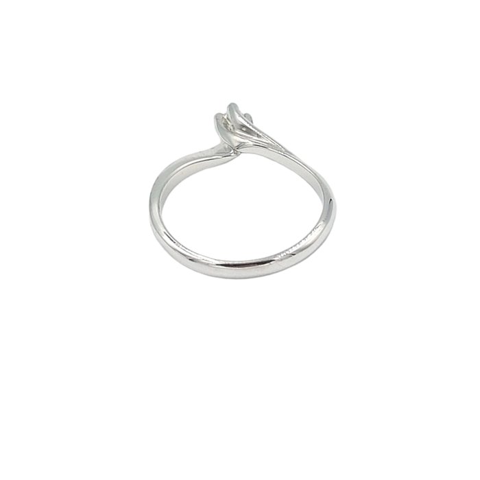 Ring - 18 kraat Hvidguld Diamant (Natur)