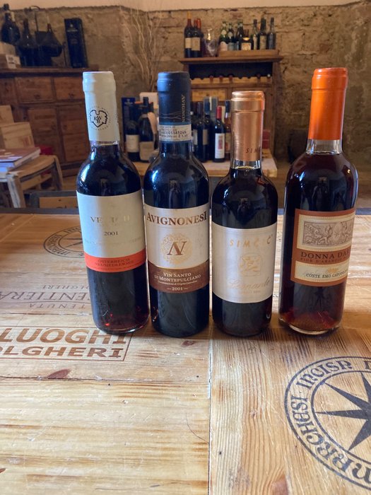 2001 Avignonesi Vin Santo 2001 Velich TBA 2003 Simcic Leonardo Passito  2003 Donna Daria Passito - Neusiedlersee Toscana Veneto - 4 Halve flasker (0375 L)