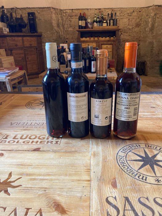 2001 Avignonesi Vin Santo 2001 Velich TBA 2003 Simcic Leonardo Passito  2003 Donna Daria Passito - Neusiedlersee Toscana Veneto - 4 Halve flasker (0375 L)