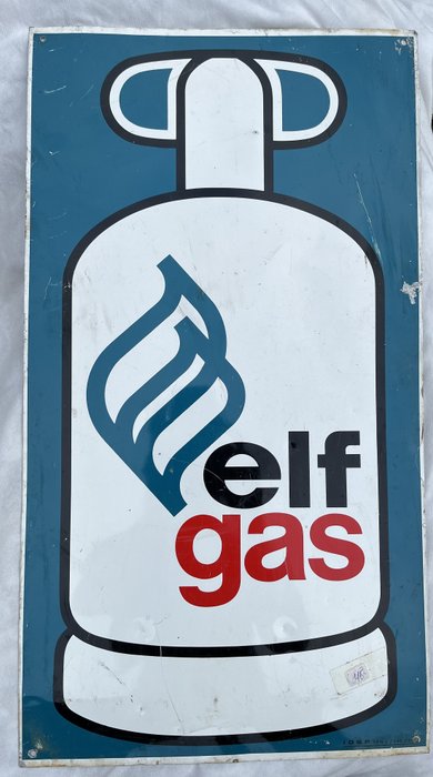 Elf Gas - UNIEK - Dubbelzijdig reclamebord - Tegn - metal