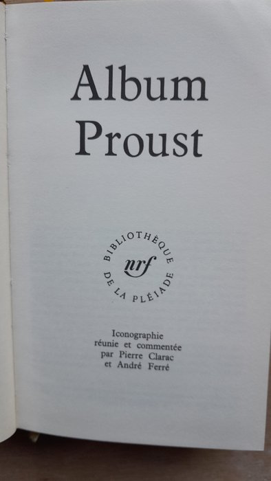 Pierre Clarac - Album Proust - 1965