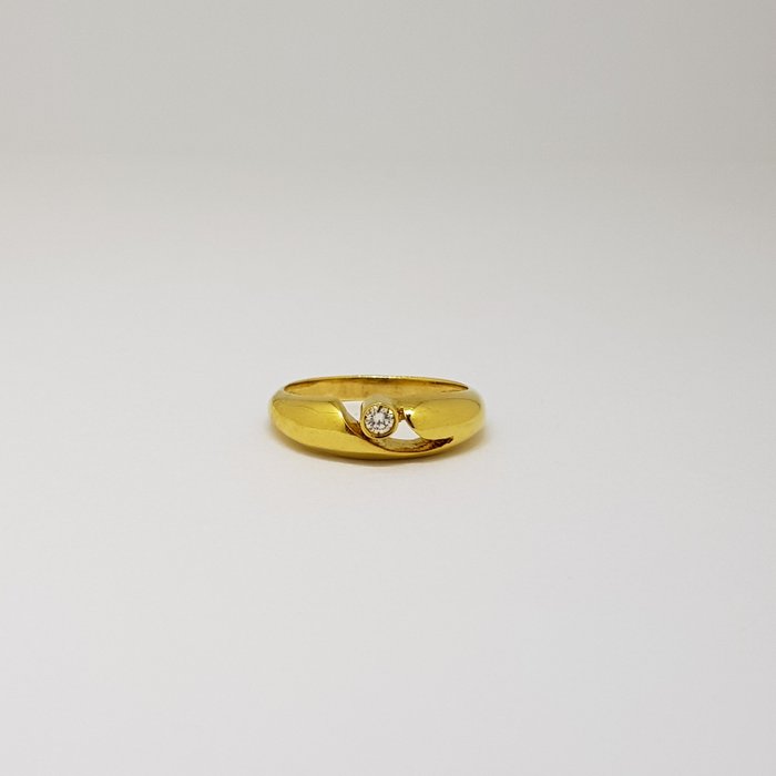 Forlovelsesring - 18 kraat Gulguld -  010ct tw Diamant (Natur)