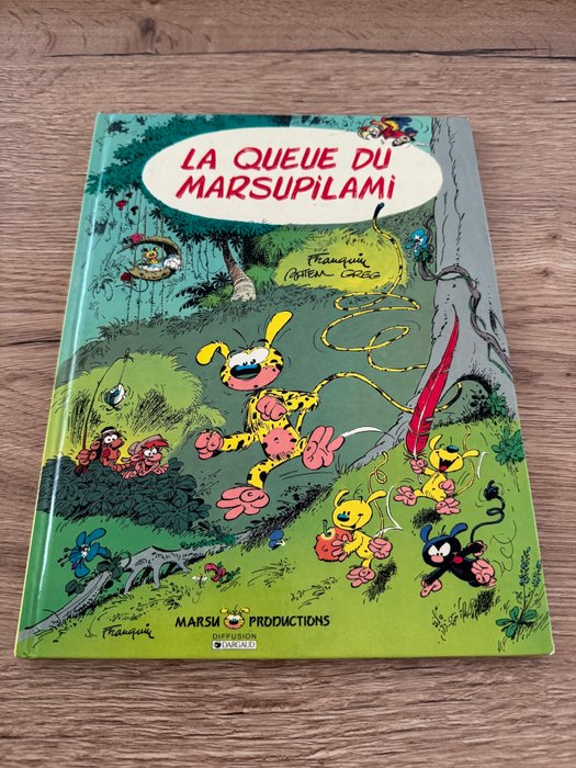 Marsupilami T1 - La Queue du Marsupilami + dédicace - C - 1 Album - Første udgave - 1987