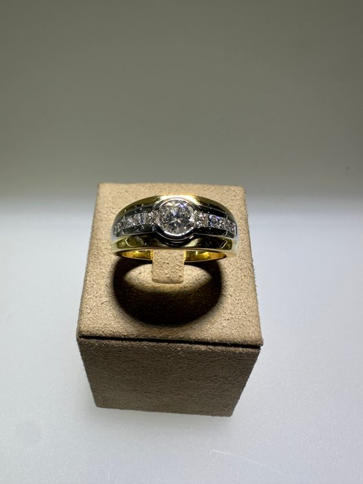 Ring - 18 kraat Gulguld, Hvidguld -  1.50ct. tw. Diamant (Natur) - Diamant