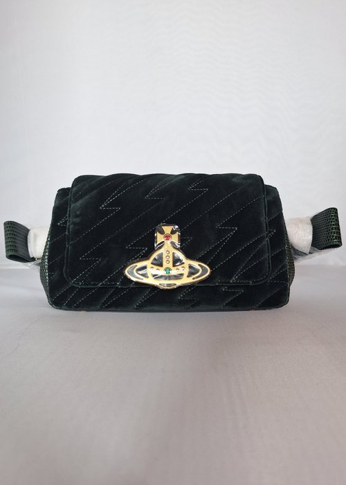 Vivienne Westwood - Hazel Quilted Medium - Dark Green - Skuldertaske