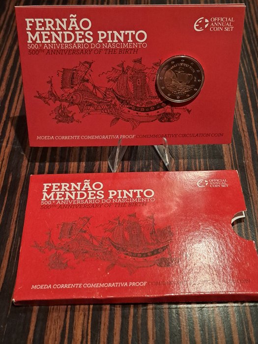 Portugal 2 Euro 2011 "Fernão Mendes Pinto" (2 moedas) Proof + BU  (Ingen mindstepris)