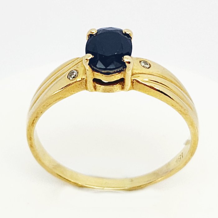 Ring Gulguld Safir