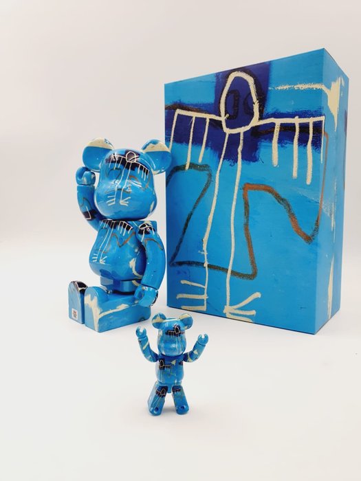 Jean Michel Basquiat (after) x Medicom Toy - Be@rbrick Jean Michel Basquiat V9 Blue Angel 400% 100% Bearbrick 2023