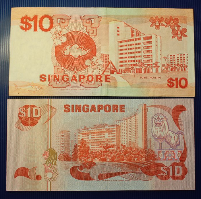 Singapore. - 14 banknotes - various dates  (Ingen mindstepris)