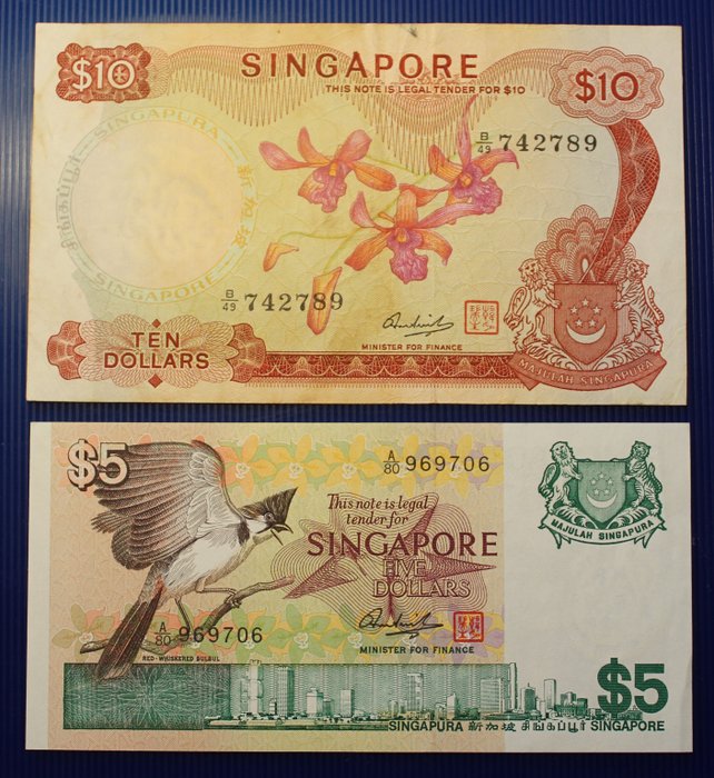 Singapore. - 14 banknotes - various dates  (Ingen mindstepris)