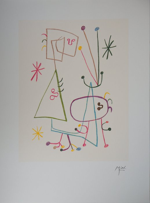 Joan Miro (1893-1983) - Famille à l'étoile