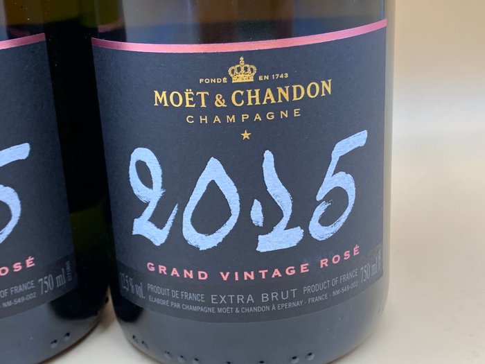 2015 Moët  Chandon, Grand Vintage - Champagne Rosé - 2 Flasker (0,75 L)