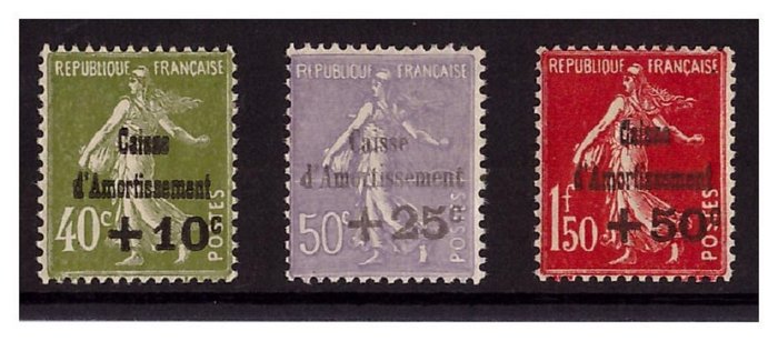 Frankrig 1931 - Den 5 serie "Til fordel for den synkende fond" Ny** VF Centrering  1 valg - Yvert n°275/76  n°277 sans charnières ni défauts