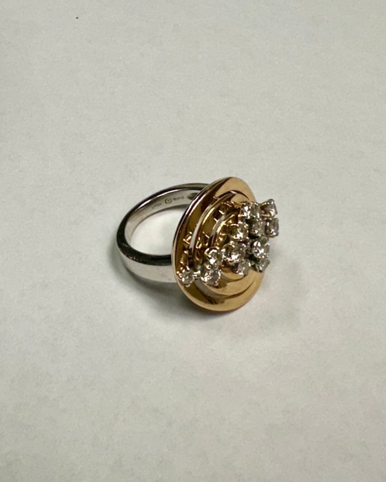 Damiani - Ring - 18 kraat Hvidguld, Rosaguld -  0.89ct. tw. Diamant (Natur)