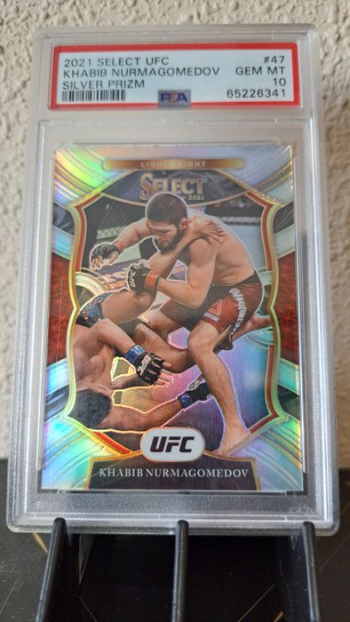 2021 Panini Select UFC Khabib Nurmagomedov #47 Silver Prizm PSA 10 Graded card