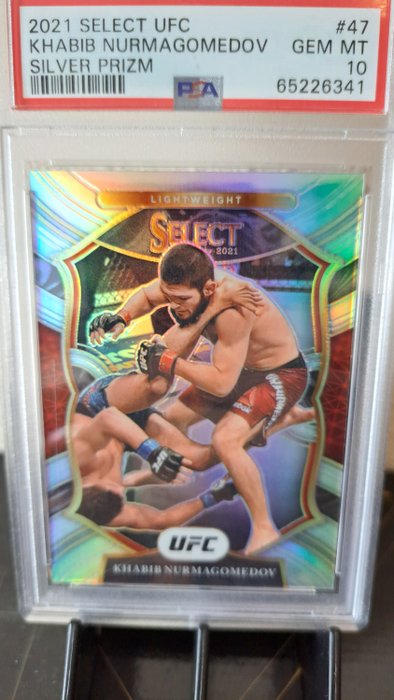 2021 Panini Select UFC Khabib Nurmagomedov #47 Silver Prizm PSA 10 Graded card