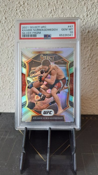 2021 Panini Select UFC Khabib Nurmagomedov #47 Silver Prizm PSA 10 Graded card