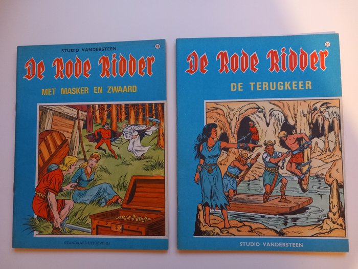 De Rode Ridder 49 50 - Met masker en zwaard + De terugkeer - 2 Album - Første udgave - 1971