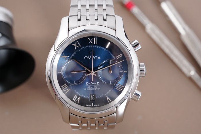 Omega - De Ville Hour Vision Chronograph Blue Dial Date - 431.10.42.51.03.001 - Mænd - 2011-nu