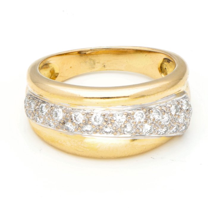 Ingen mindstepris - Ring - 18 kraat Gulguld -  0.26ct. tw. Diamant (Natur)