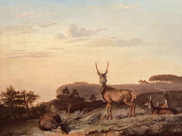 Guillaume-Anne van der Brugghen (1811-1891) - Abendlandschaft mit Hirschen Der Machtwechsel