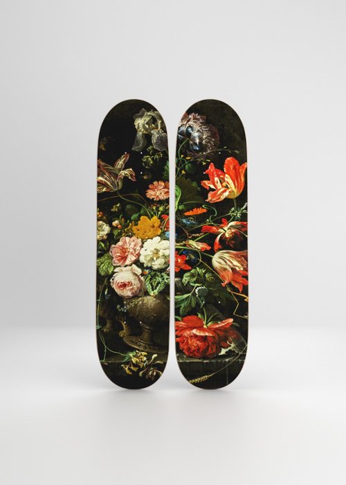 D'après Abraham Mignon - Flowers mignon Diptych Skateboard