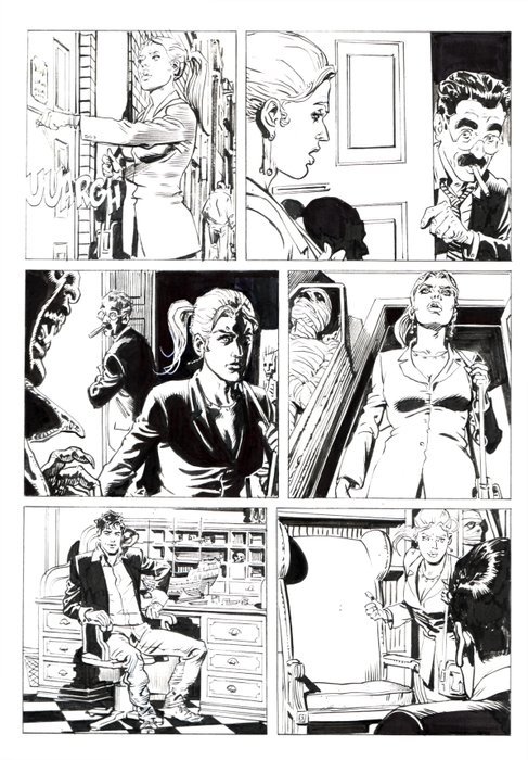 Bigliardo Daniele - 1 Original page - Dylan Dog Maxi Old Boy #28 - "Svegliarsi ieri" - 2016