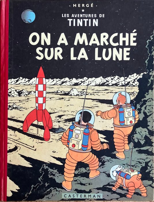 Tintin T17 - On a marché sur la lune (B11) - C - 1 Album - Første udgave - 1954