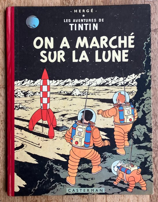 Tintin T17 - On a marché sur la lune (B11) - C - 1 Album - Første udgave - 1954