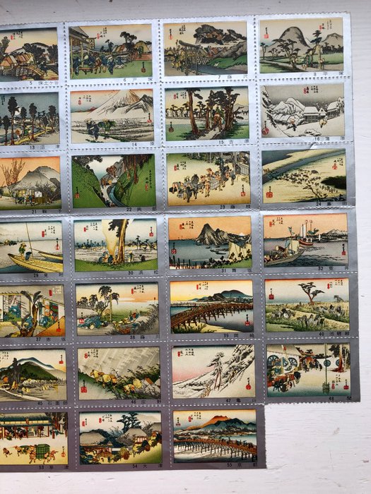 Kokusai Katsushika  Hiroshige Ando. - A full set of Thirty six views of Mt. Fuji postcard  A full set of Fifty three Tokaido Stages with - 1940