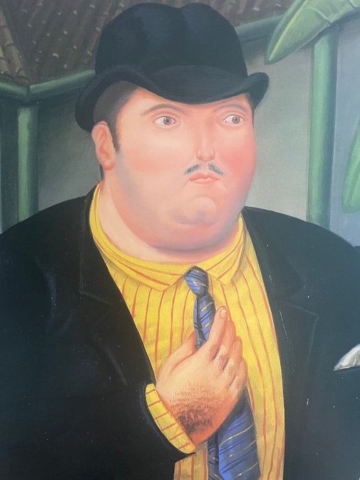 Fernando Botero (after) - Man with dog - 1990‹erne