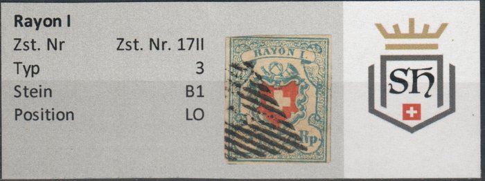 Schweiz 1850/1850 - Rayon I - Zst. Nr. 17II 2 Stück / Stein B1 - Zumstein