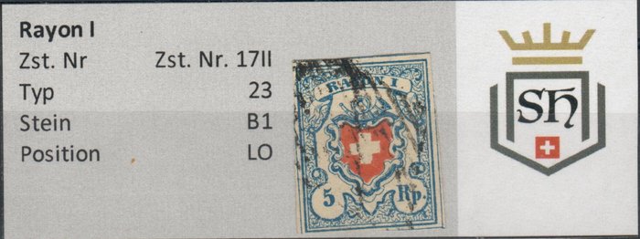 Schweiz 1850/1850 - Rayon I - Zst. Nr. 17II 2 Stück / Stein B1 - Zumstein